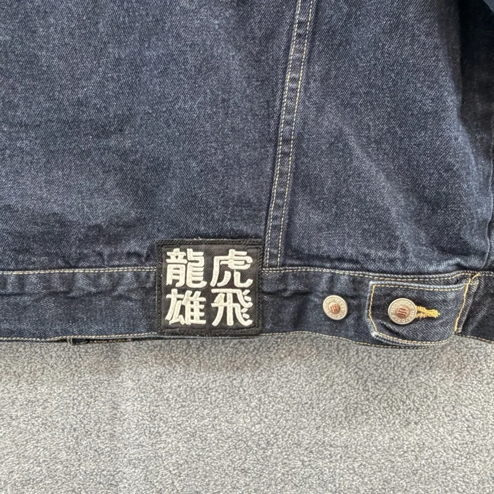 VTG Delf USA Jean Jacket Mens 2XL Denim Oversized Trucker Hip Hop Streetwear Y2K